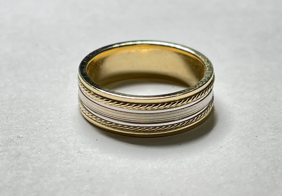 18K Two-Tone Gold Wedding Band