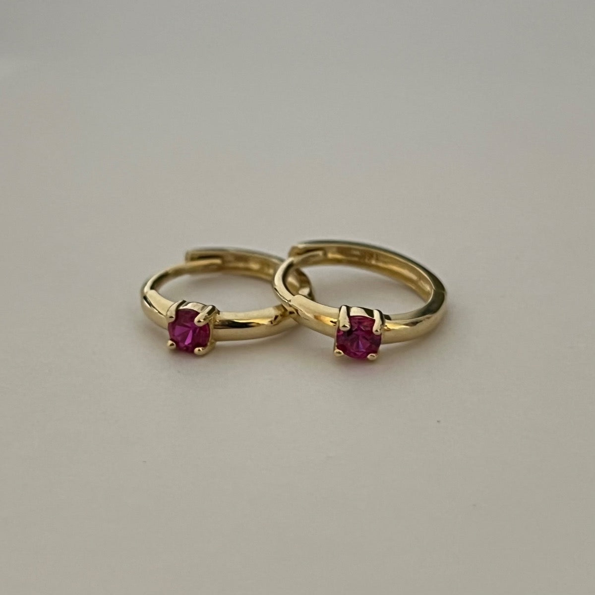 14K Yellow Gold Hoop Earring with CZ