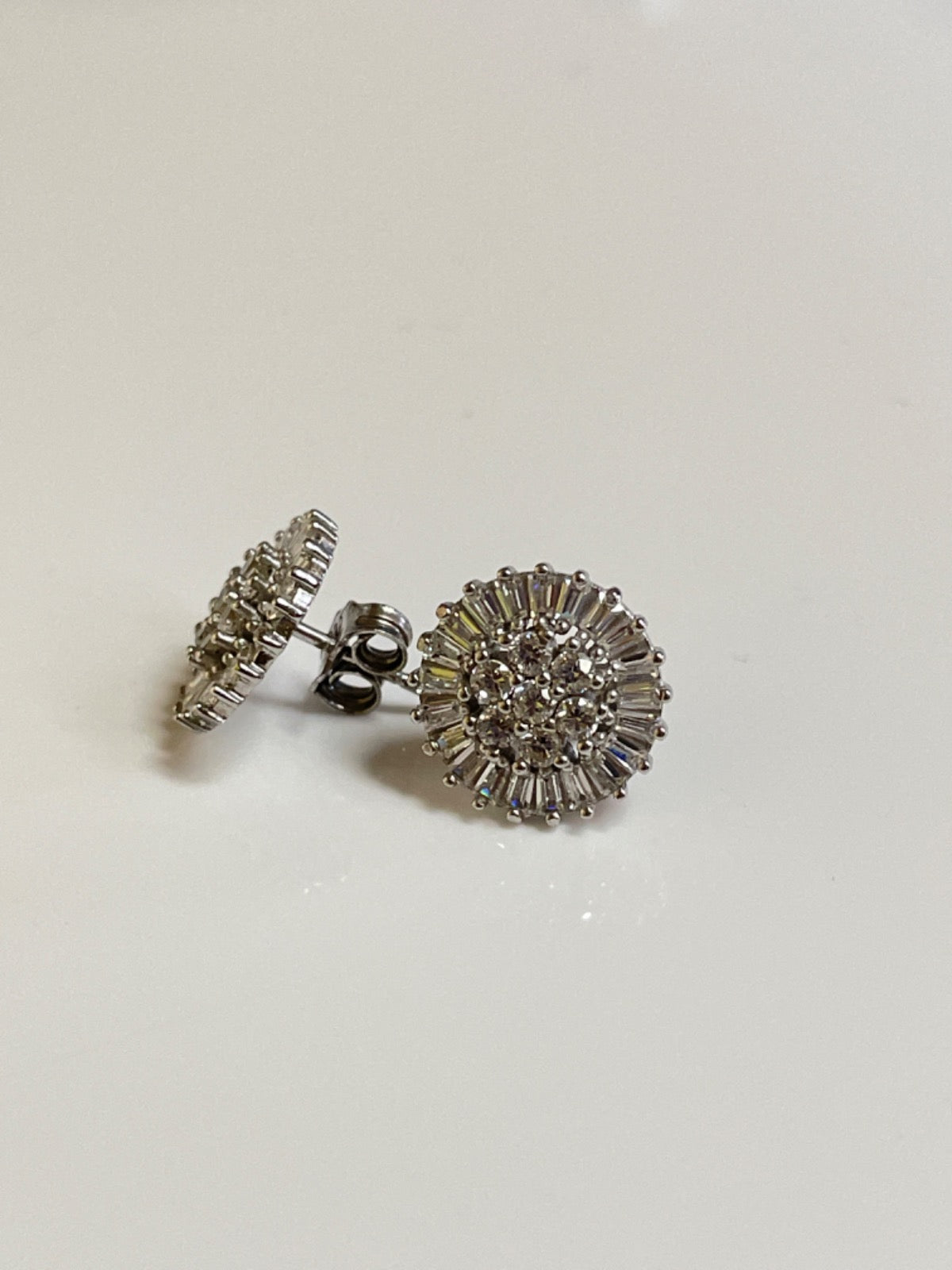 Silver Sun Flower Earring with CZ