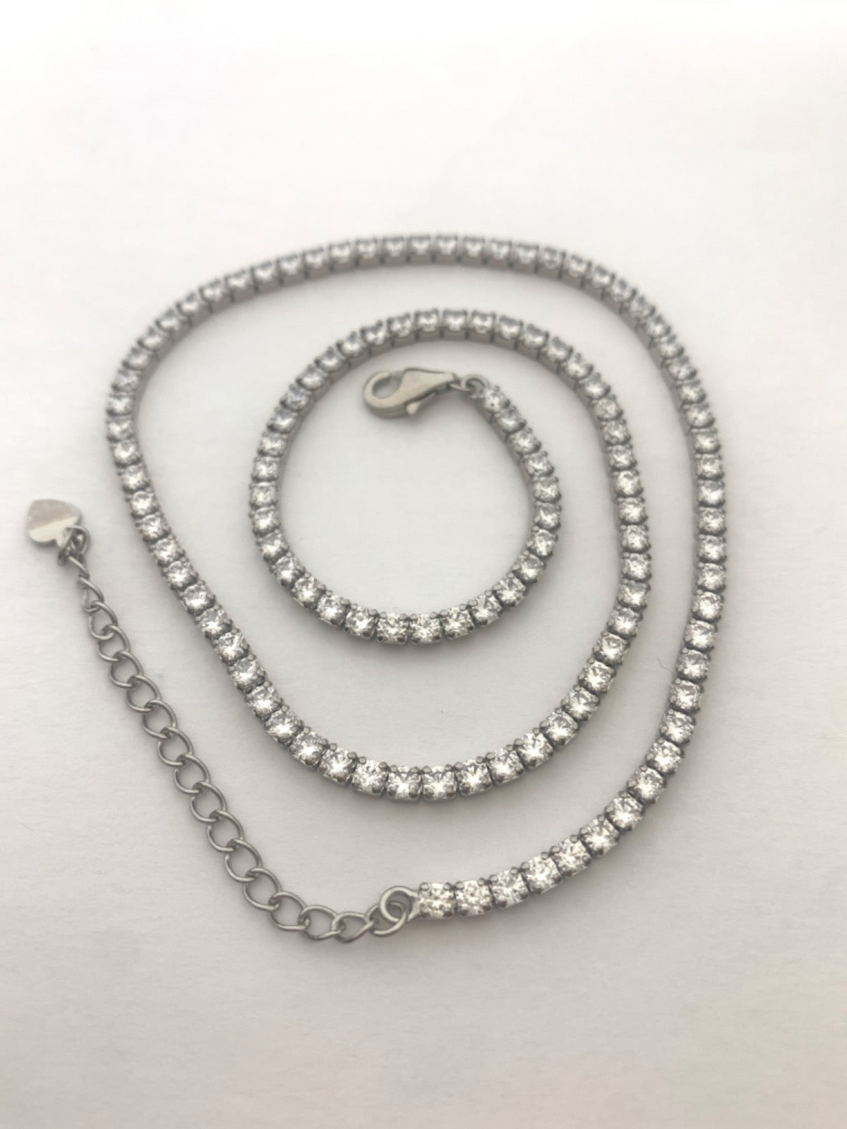 White Silver Chain with CZ
