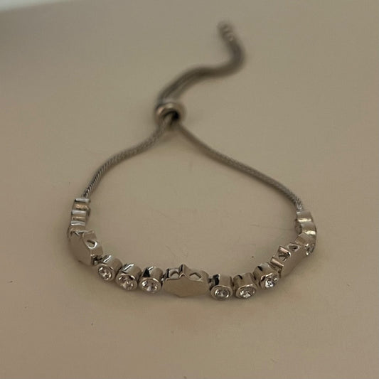 Silver Hand  Bracelet with CZ