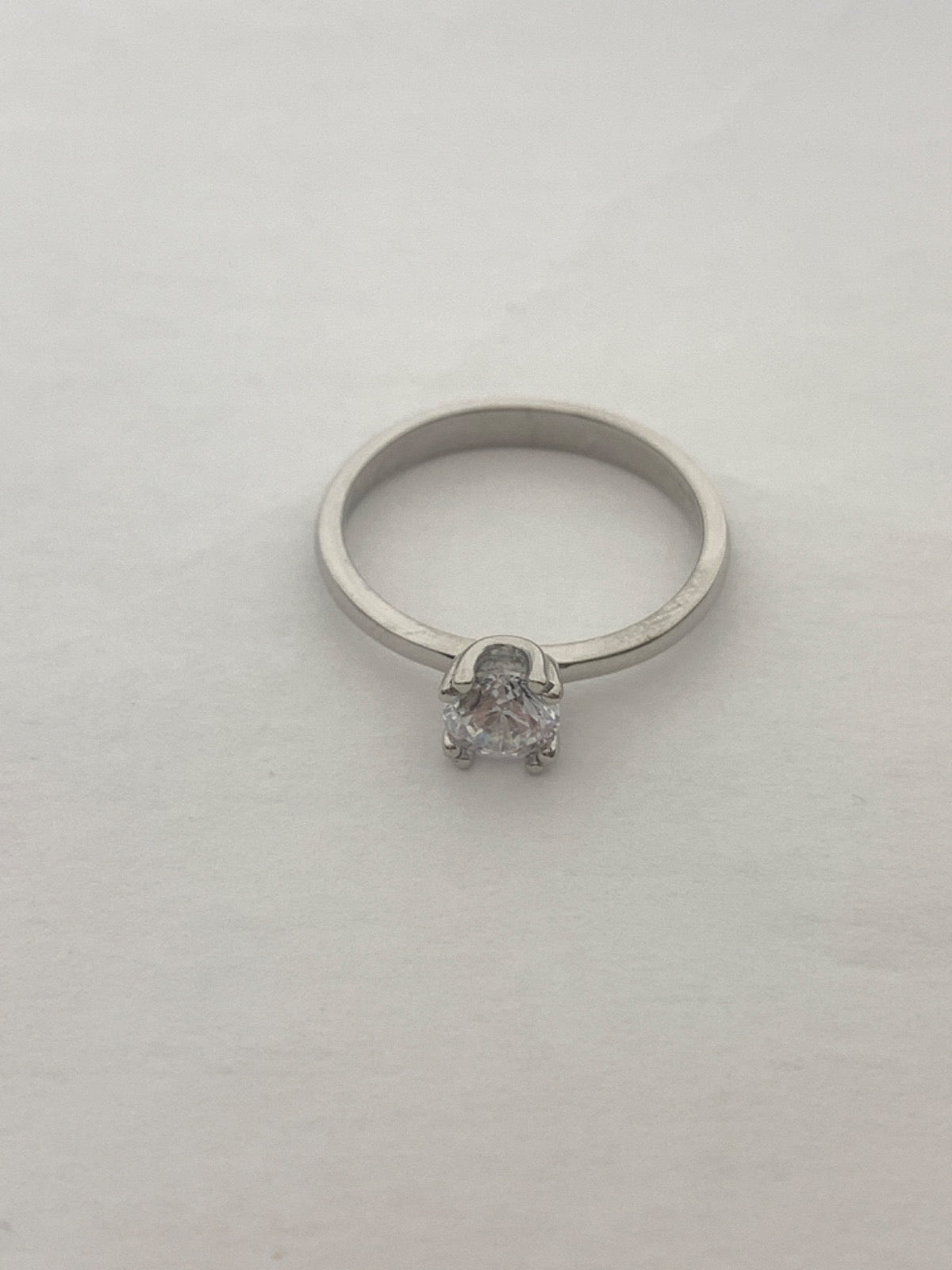 Yellow Silver Ring with CZ