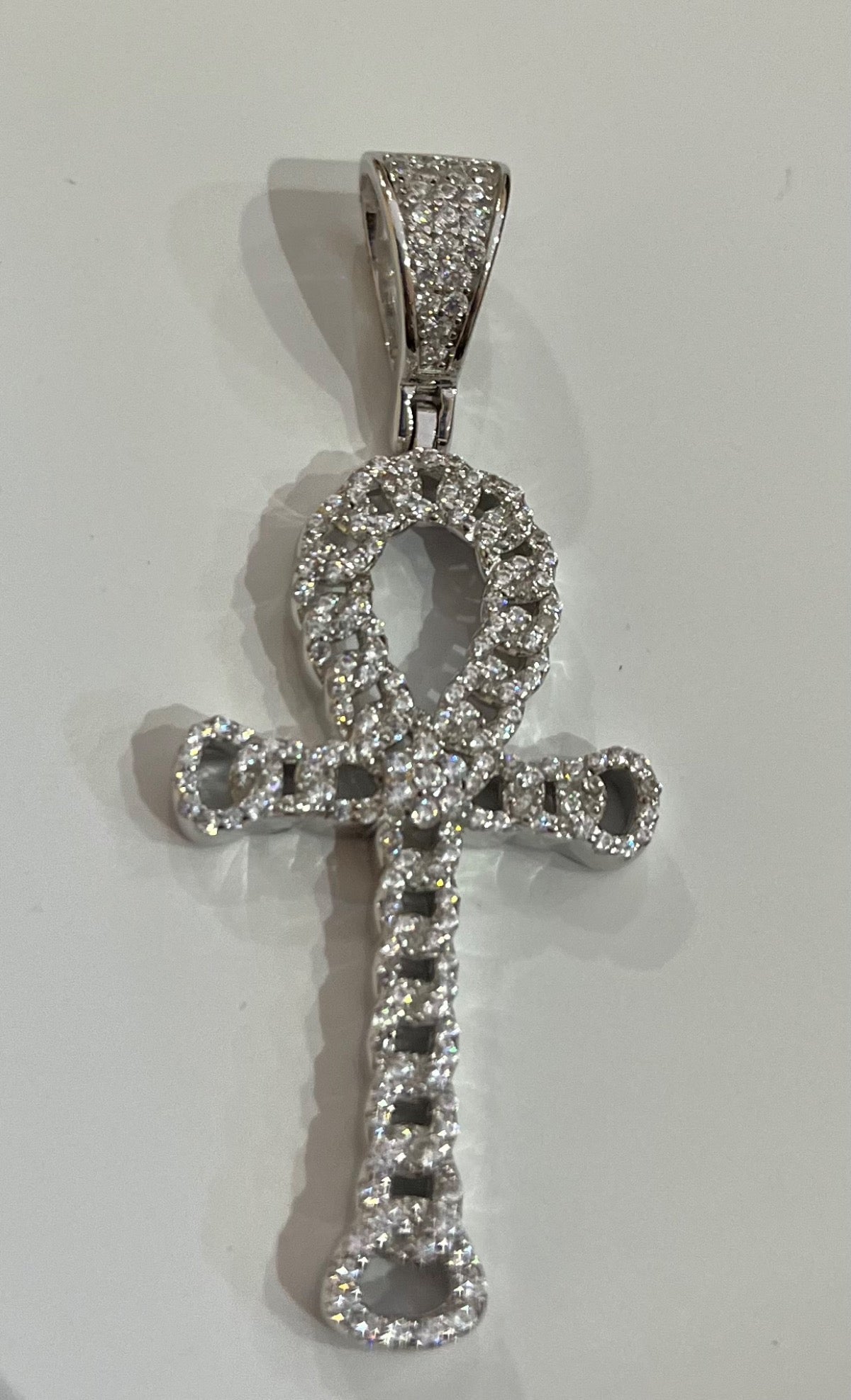 White Silver Pendant with CZ