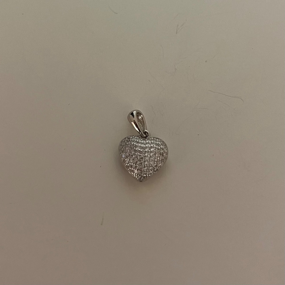 Silver Heart Pendant with CZ