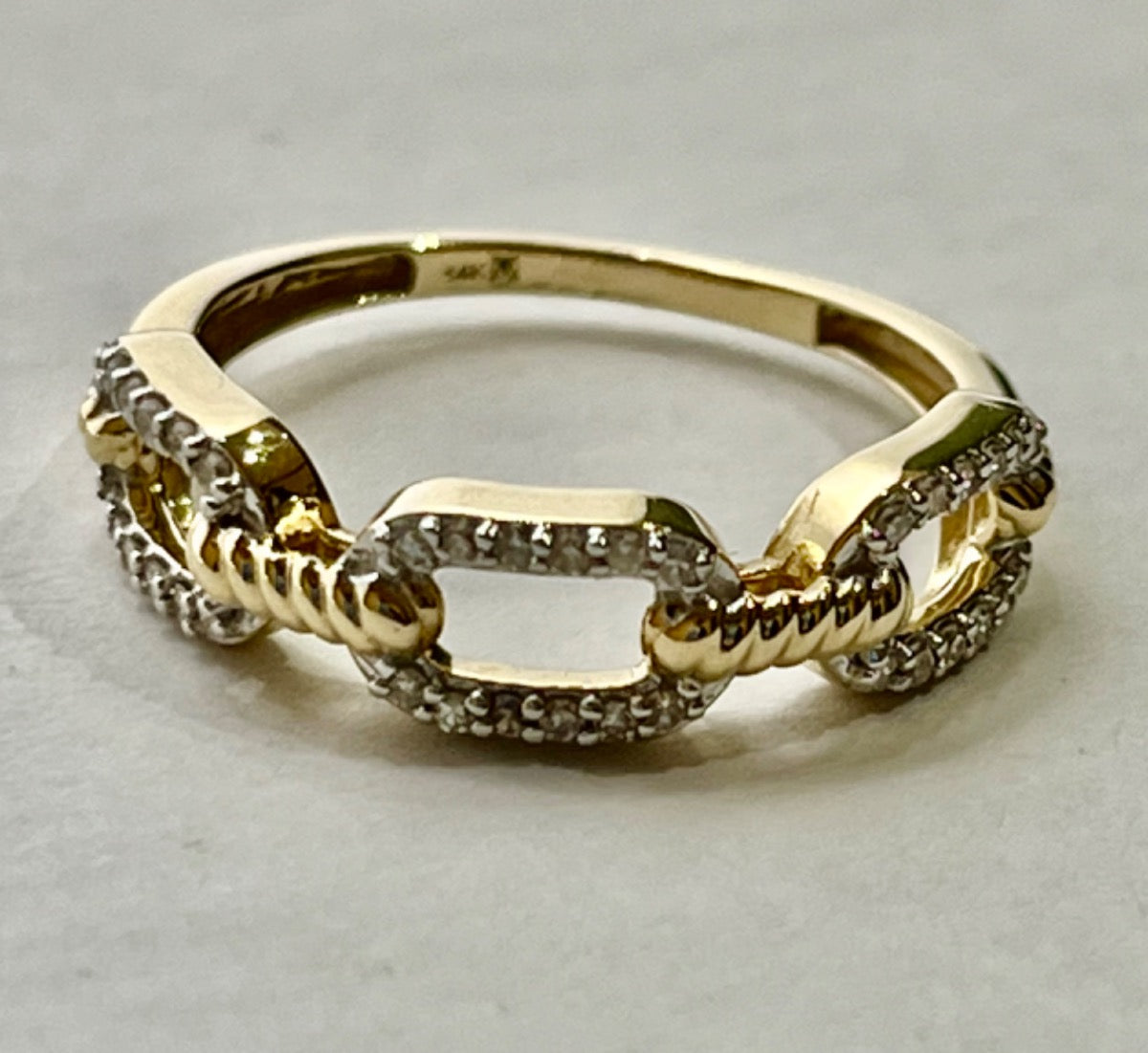 14K Yellow Gold Ring with Diamond