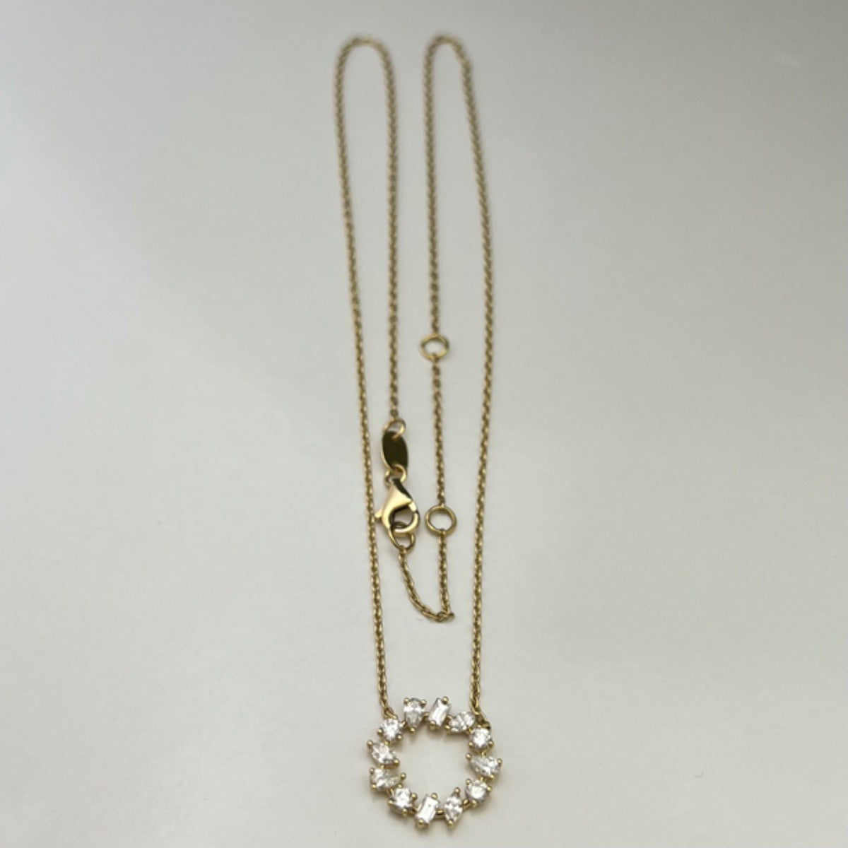 18K Yellow Gold Charm Necklace Set with Diamond