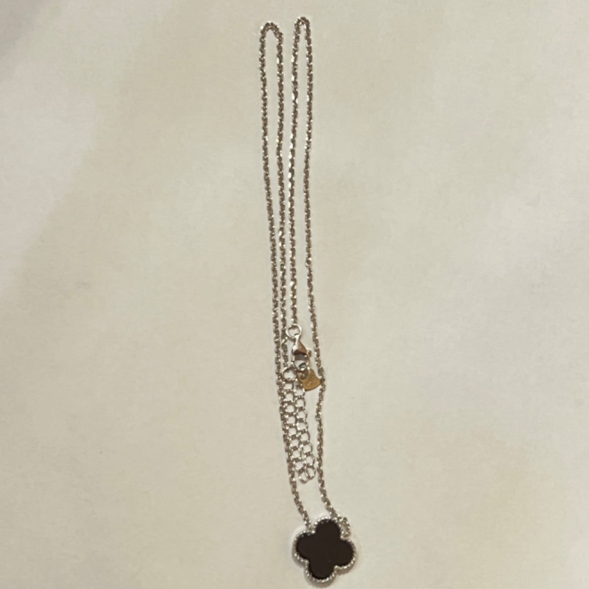 Silver Four Leaf Clover Charm Necklace Set
