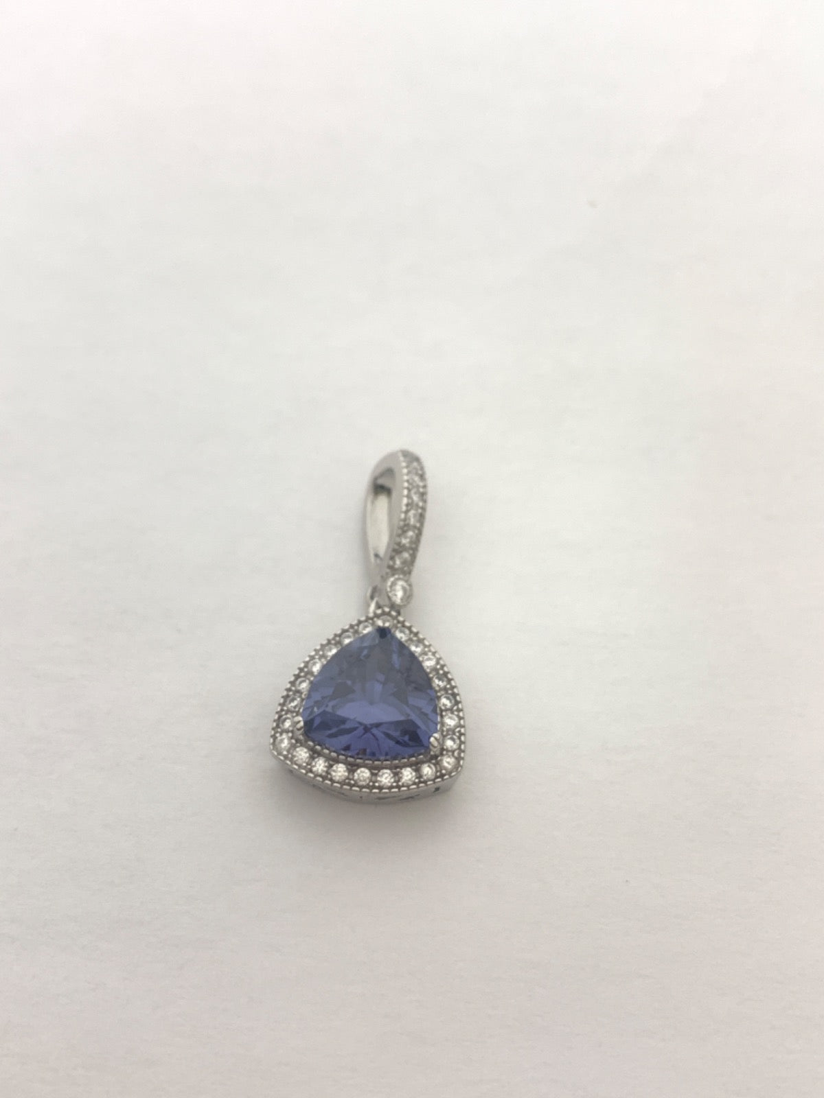 White Silver Pendant with CZ