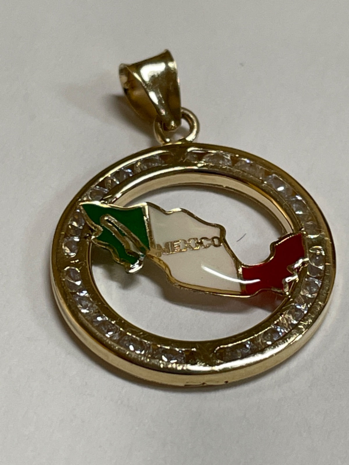 14K Yellow Gold Mexico Pendant with CZ