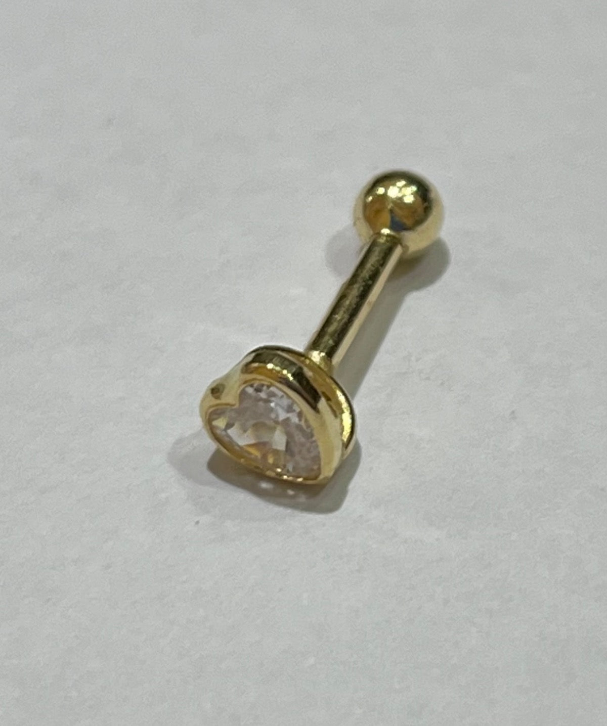 18K Yellow Gold Piercing with CZ