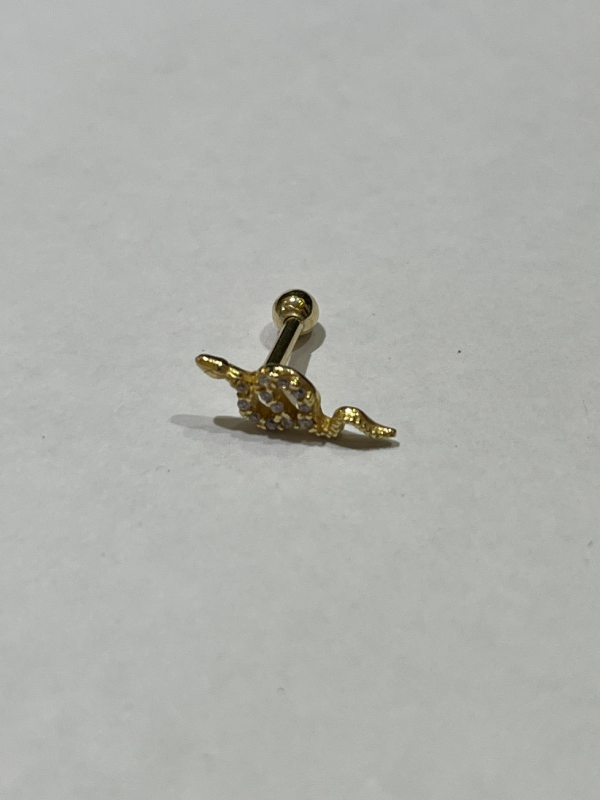 18K Yellow Gold Piercing with CZ