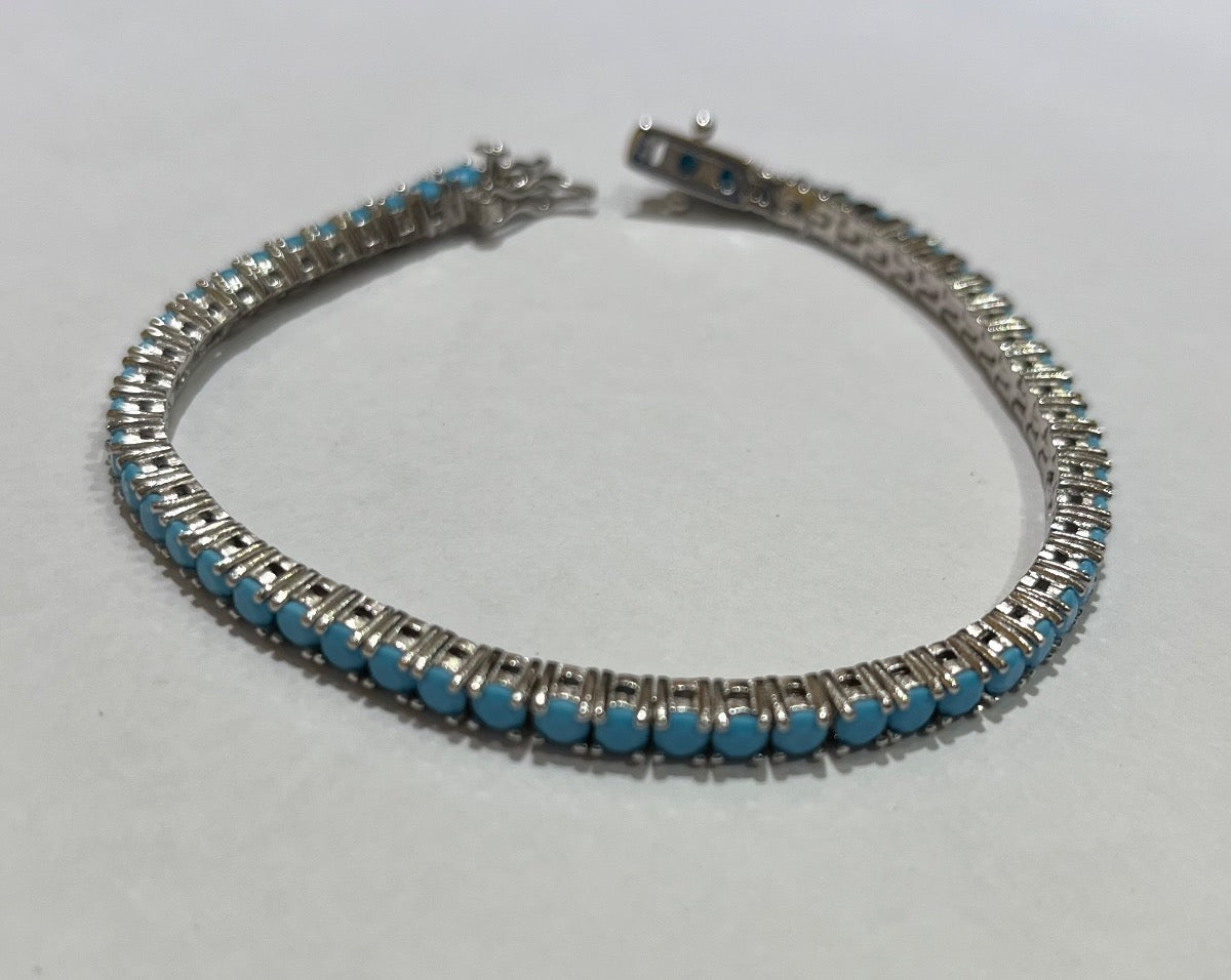 Silver Tennis Bracelet with CZ