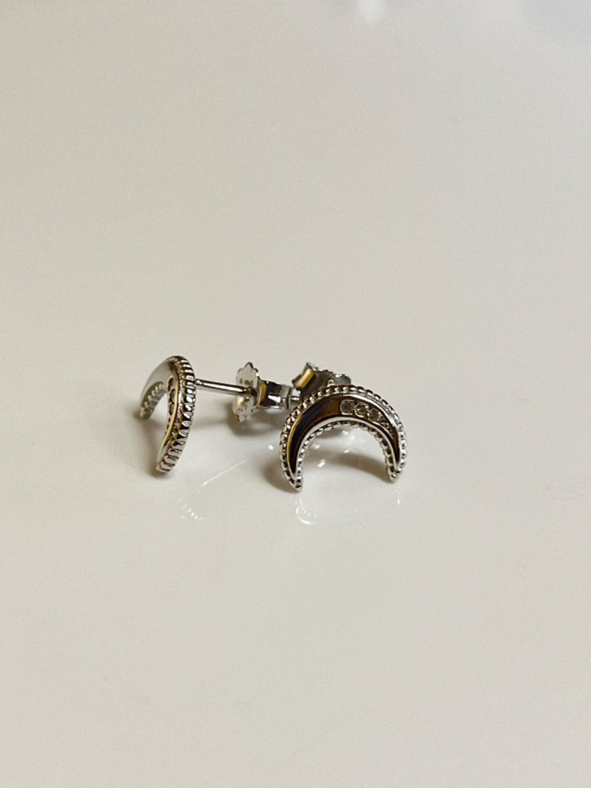 Silver Moon Earring with CZ