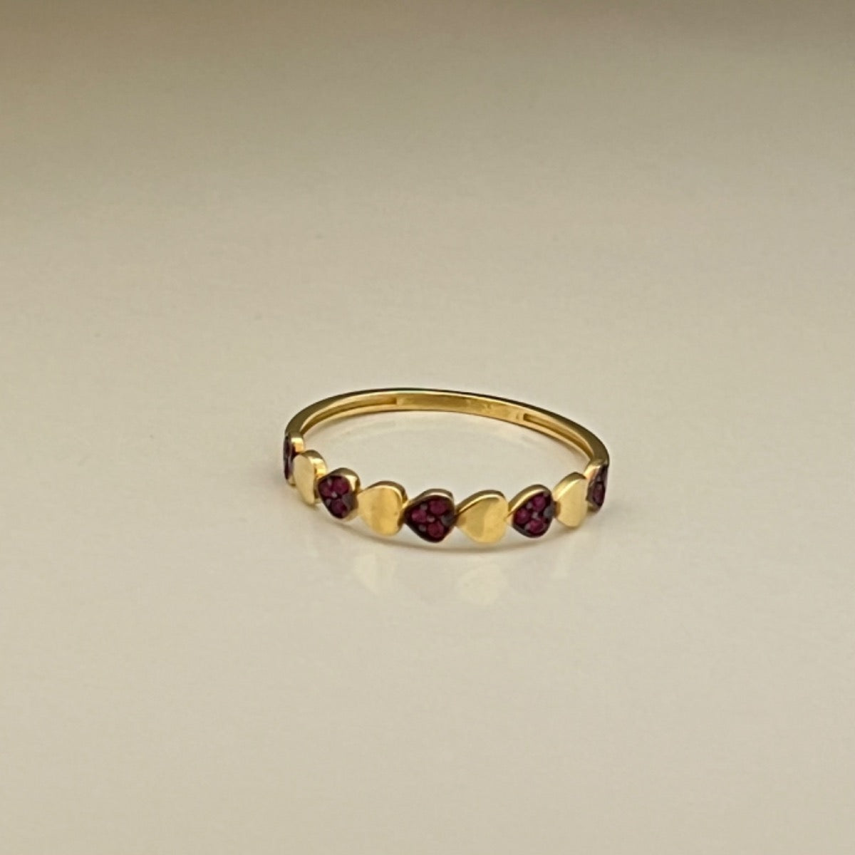 18K Yellow Gold Heart Ring with CZ