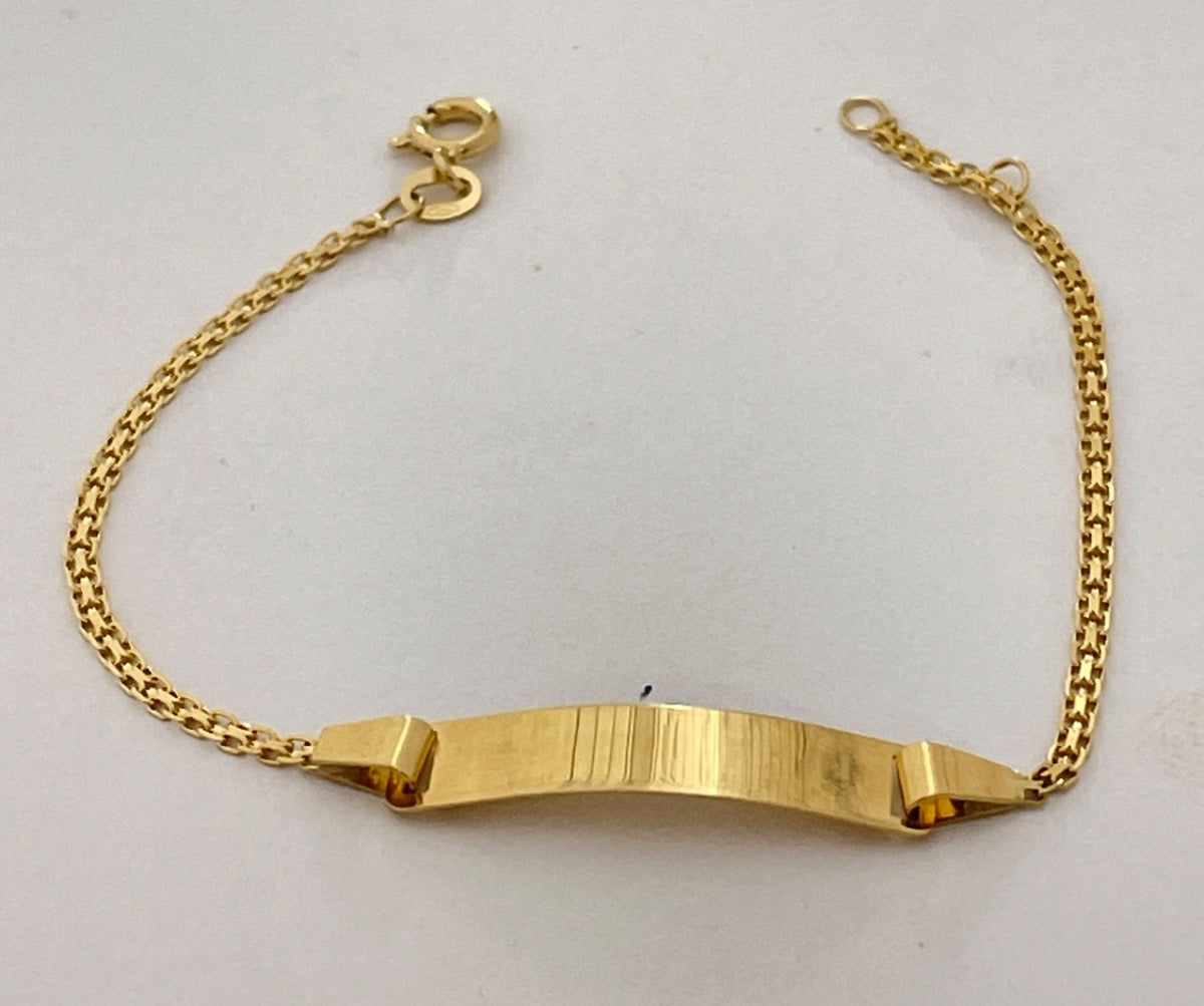 18K Yellow Gold Lace Link Baby Bracelet