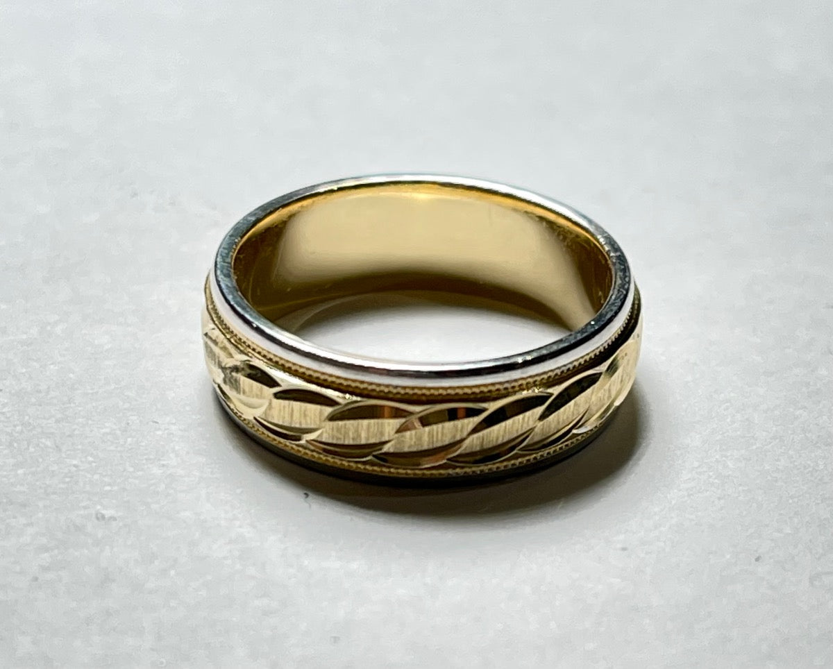 18K Two-Tone Gold Wedding Band