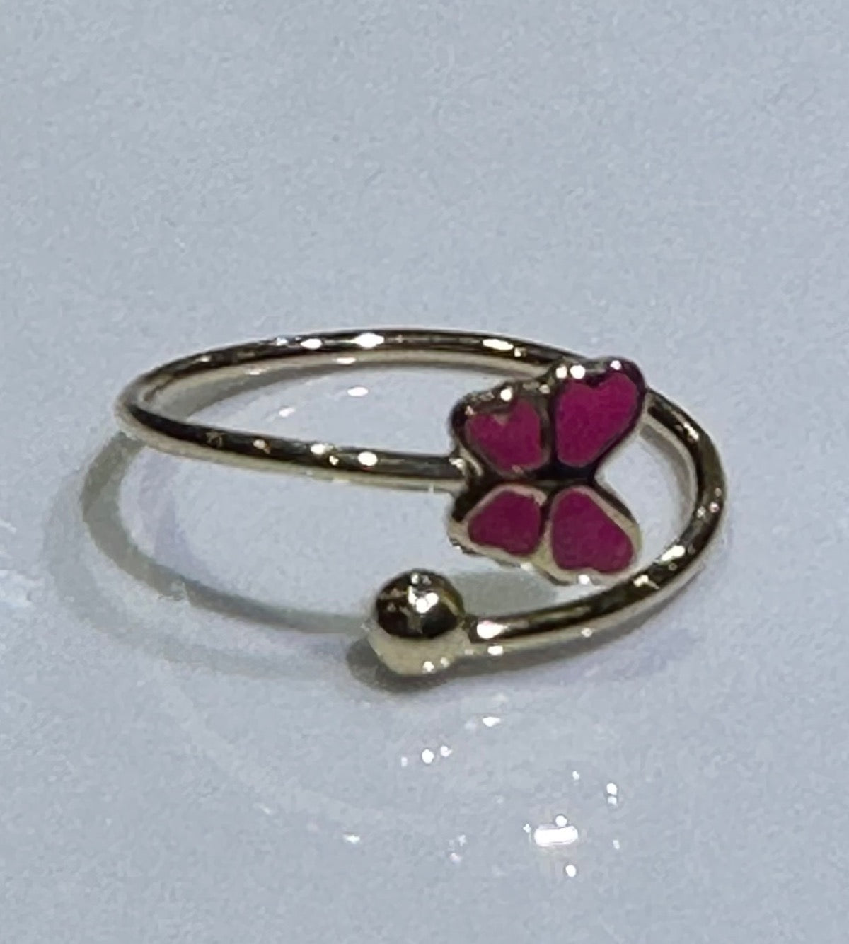 14K Yellow Gold Butterfly Baby Ring