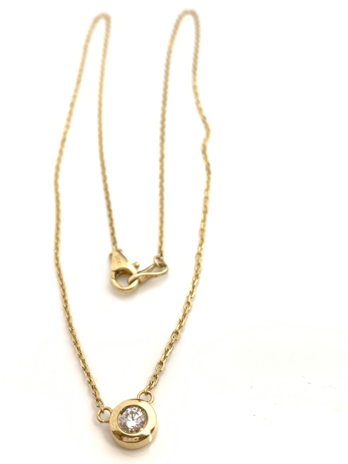 14K Yellow Gold Charm Necklace Set with Diamond