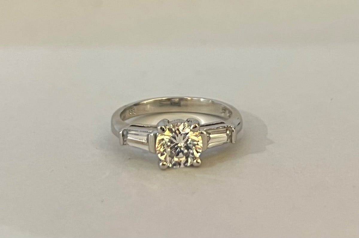 Silver Engagement Ring with CZ