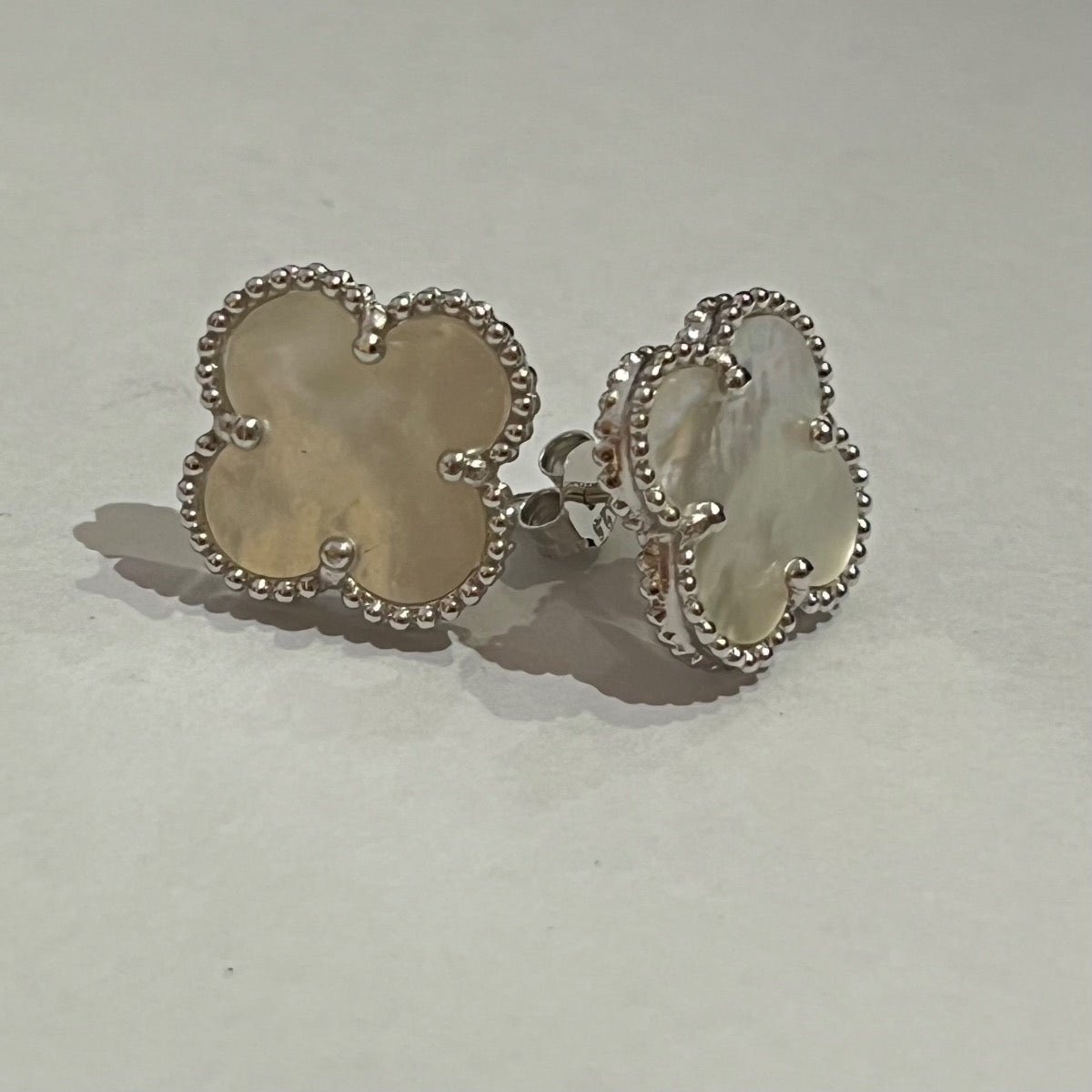 Silver Four Leaf Clover Earring
