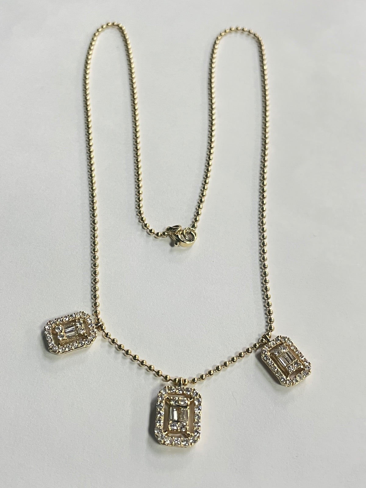 14K Yellow Gold  Charm Necklace Set with Diamond