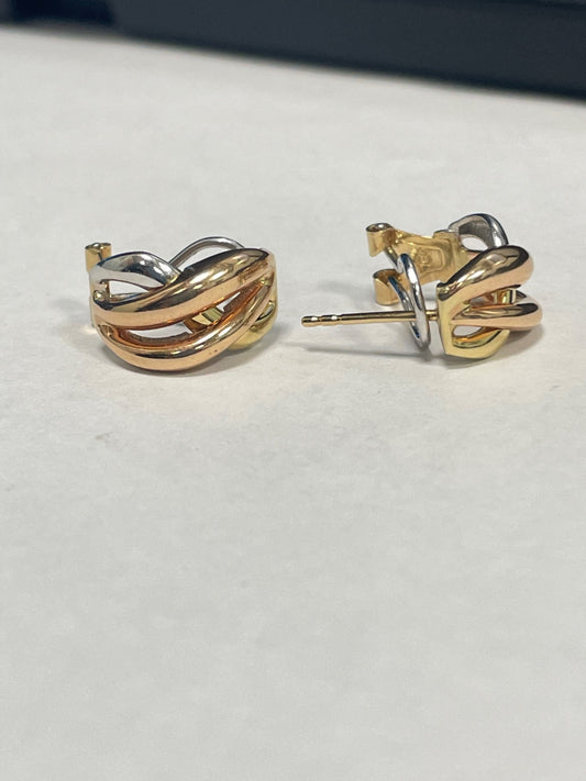 18K Tri-Tone Gold  Earring