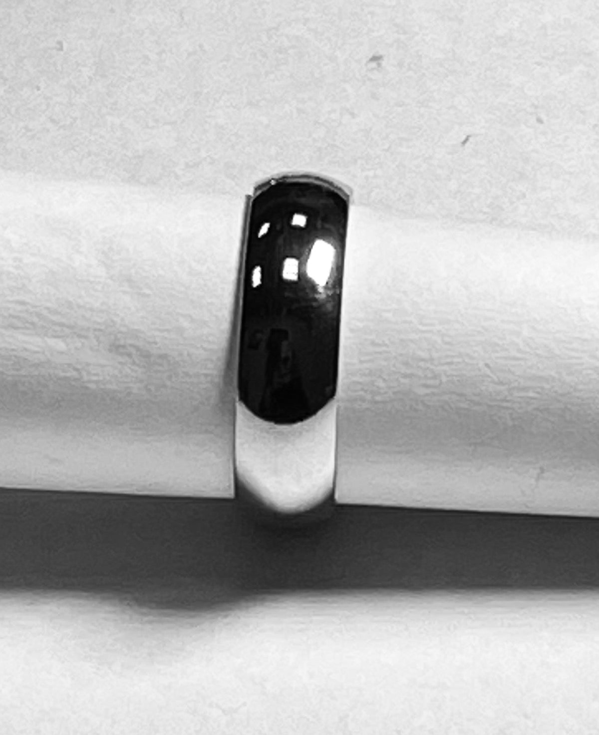 White Silver  Wedding Band