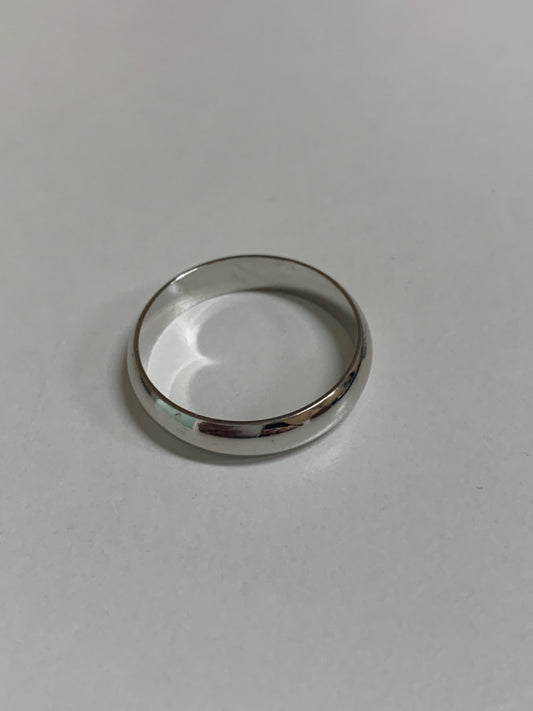 White Silver  Wedding Band