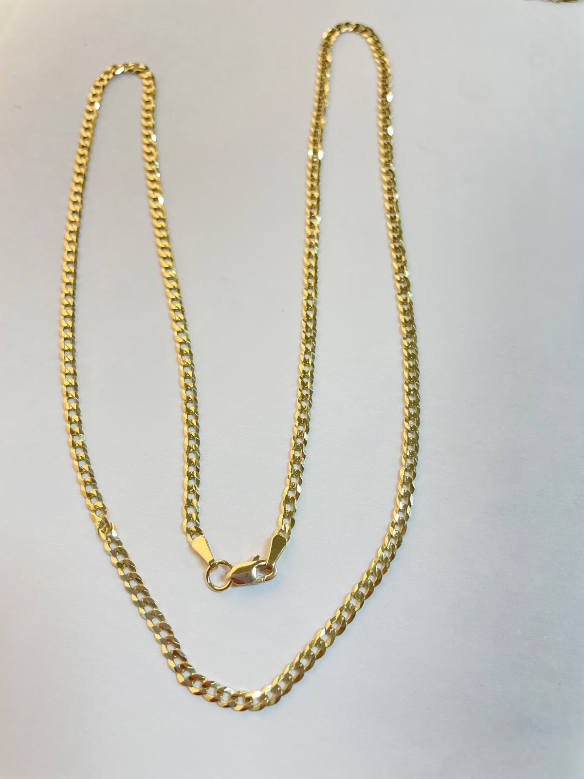 14K Yellow Gold Cuban 3mm Chain