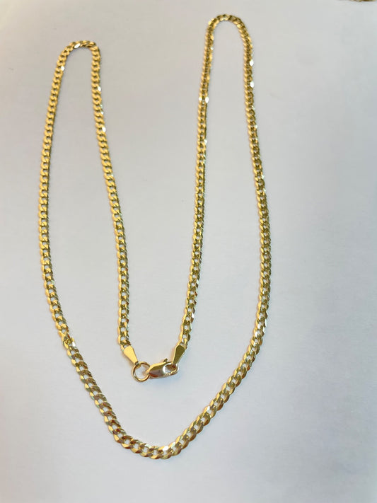 14K Yellow Gold Cuban 3mm Chain