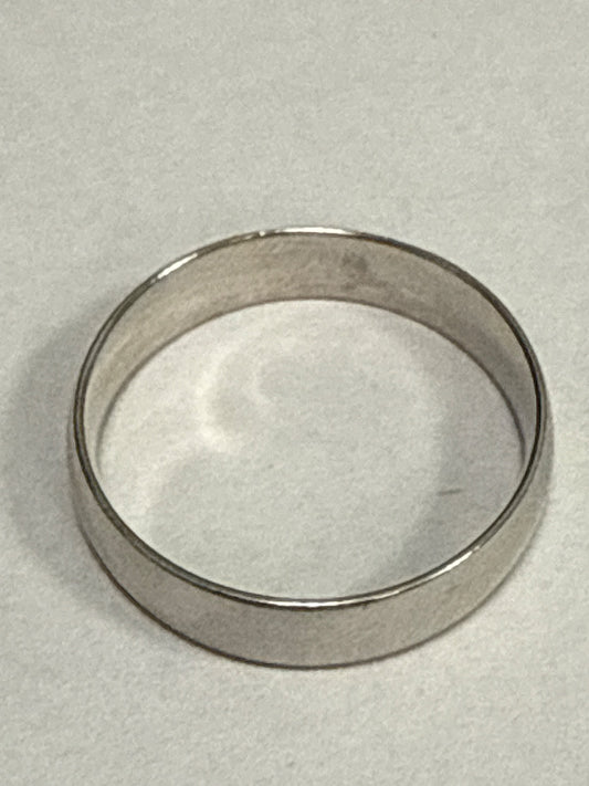 White Silver  Wedding Band