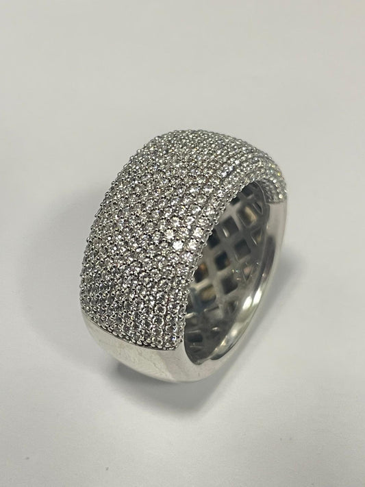 White Silver  Ring with CZ