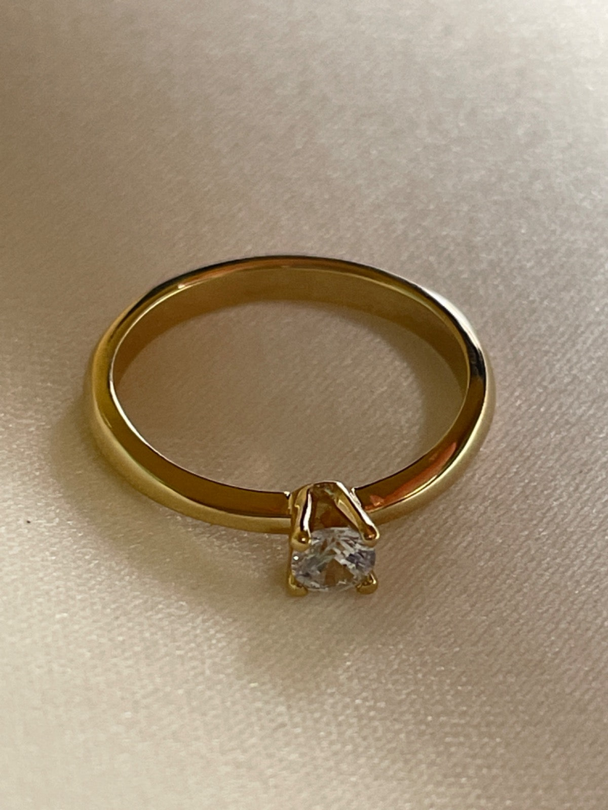 14K Yellow Gold  Engagement Ring with CZ