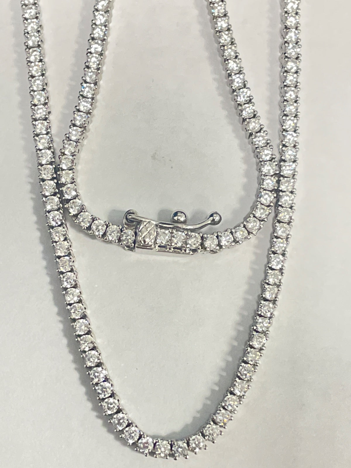 White Silver  Chain with CZ