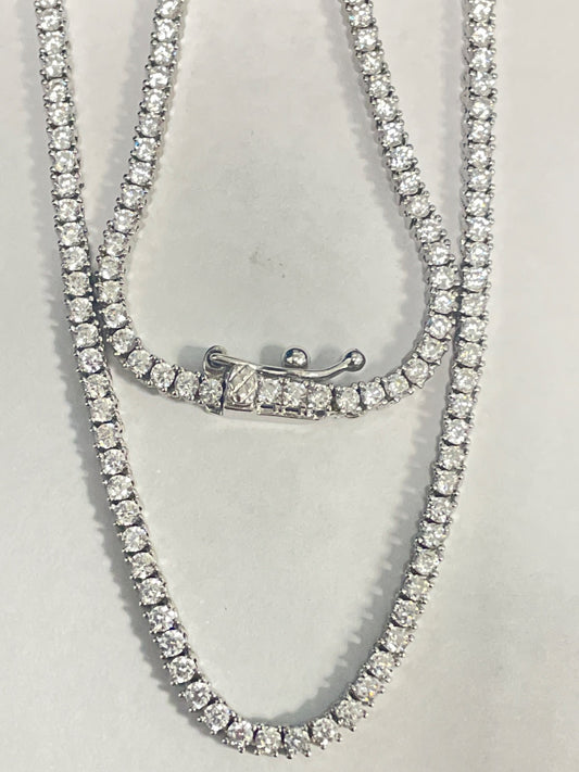 White Silver  Chain with CZ