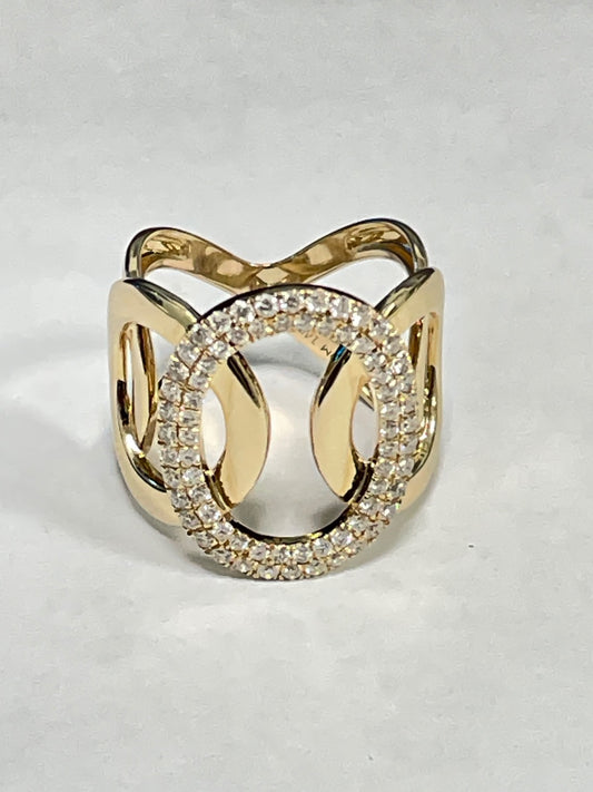 14K Yellow Gold 5.63GM 70D .83CT Ring with Diamond