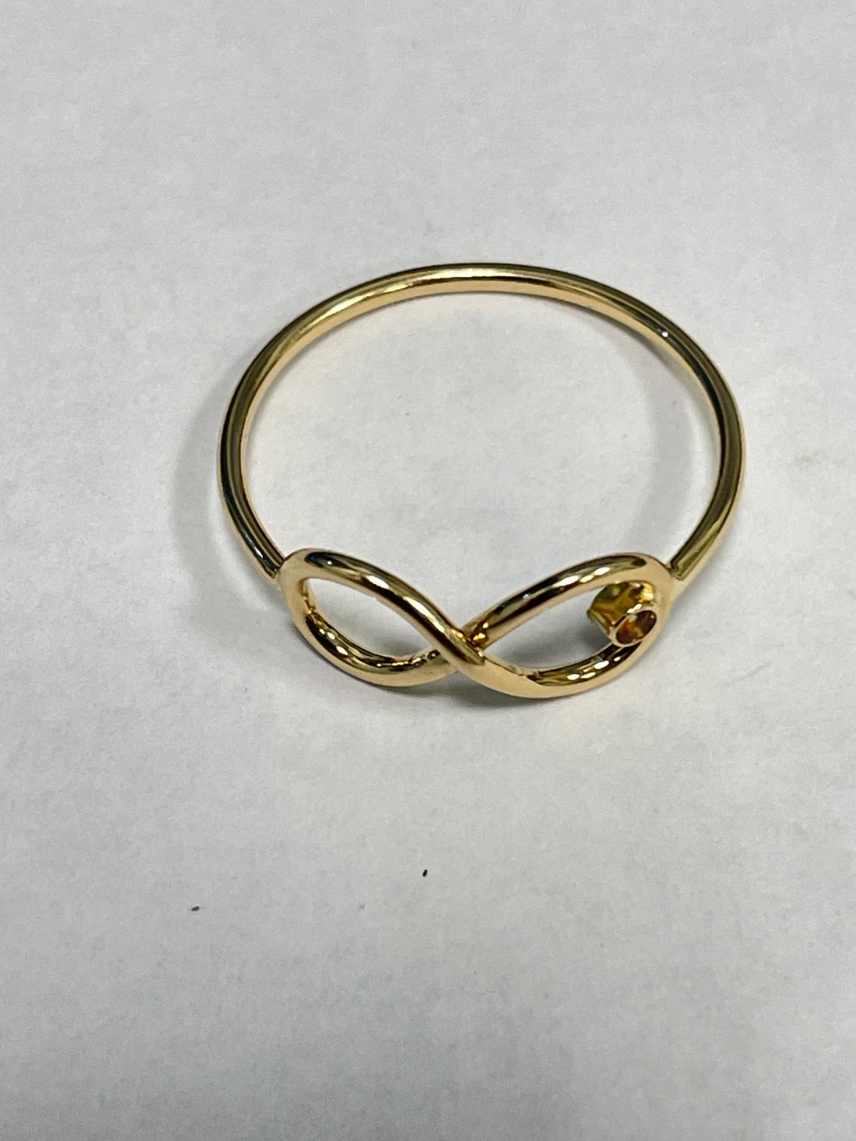 18K Yellow Gold INFINITY Birthday Stone  Ring