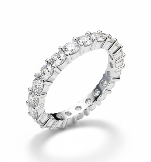 White Silver  Ring with CZ