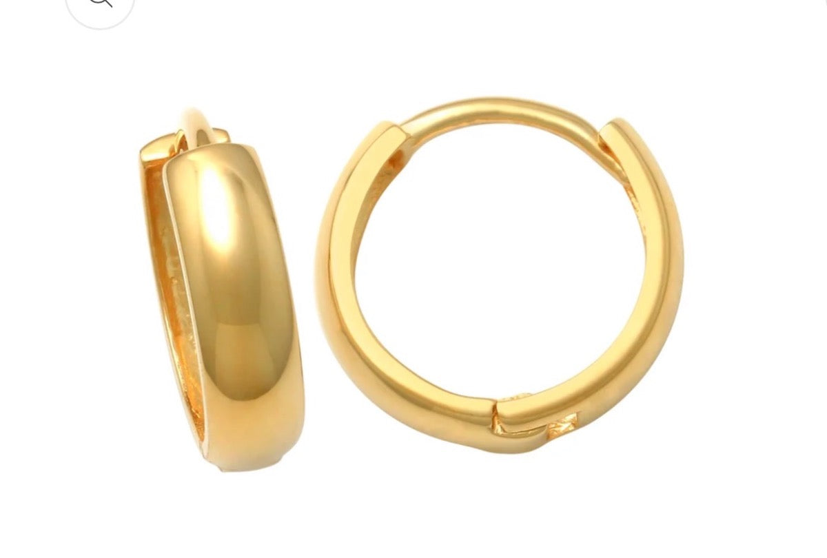 14K Yellow Gold 11mm Hoop Earring