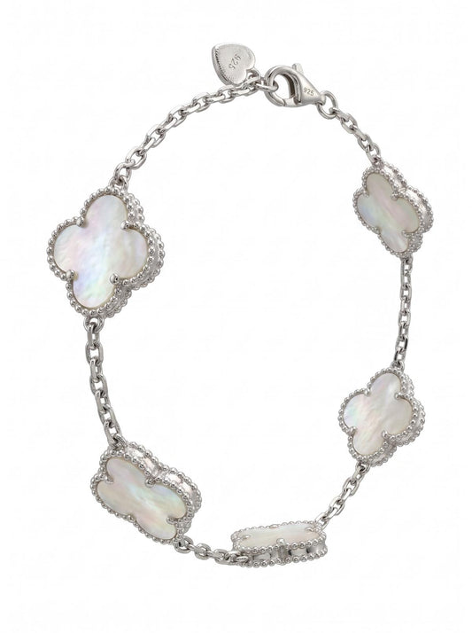 White Silver  Bracelet with CZ