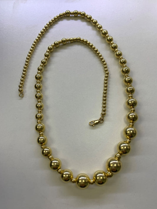 18K Yellow Gold  ball Chain