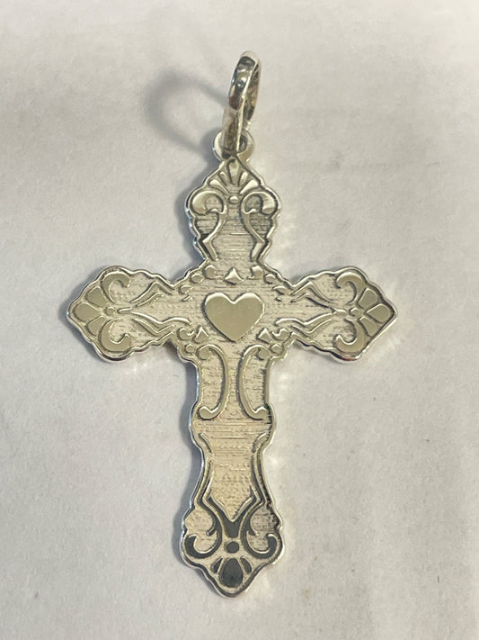 White Silver Cross Pendant