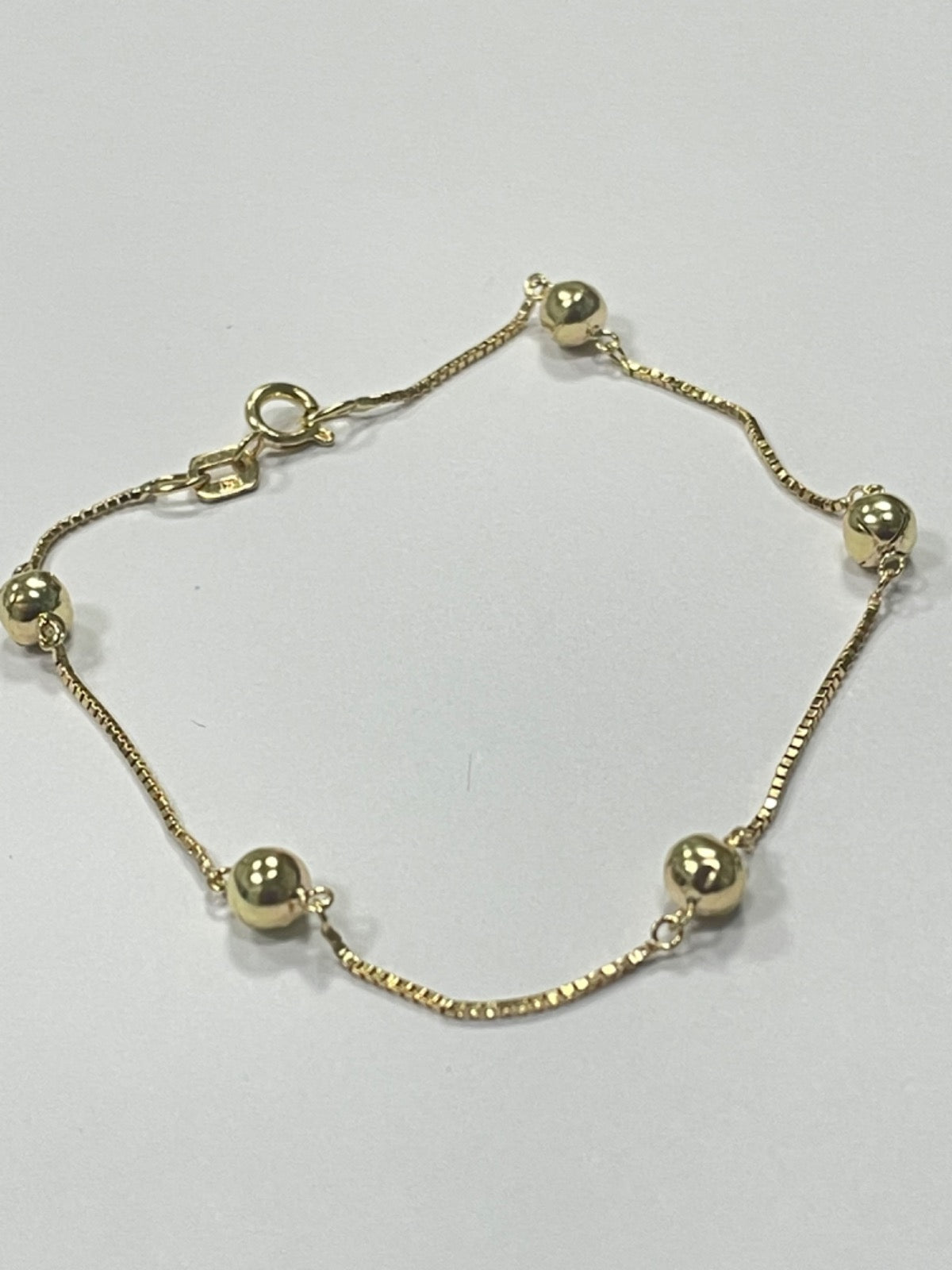 18K Yellow Gold Little Ball  Baby Bracelet