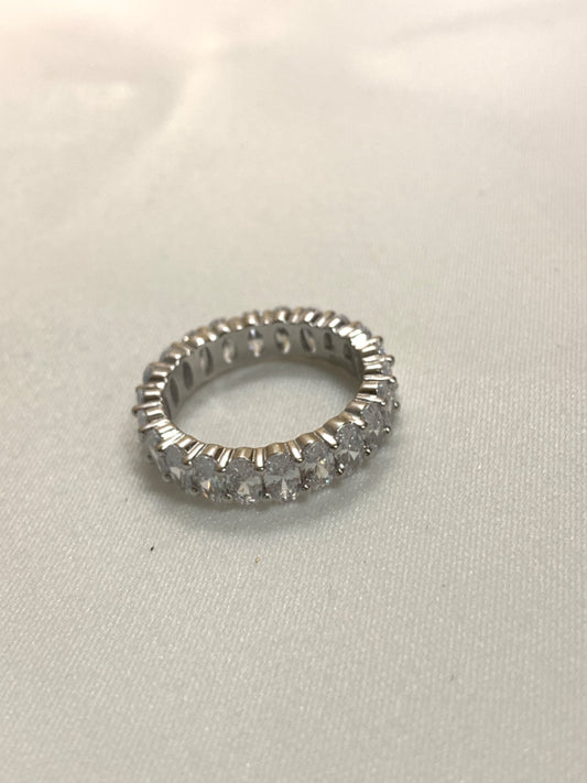 White Silver  Ring with CZ