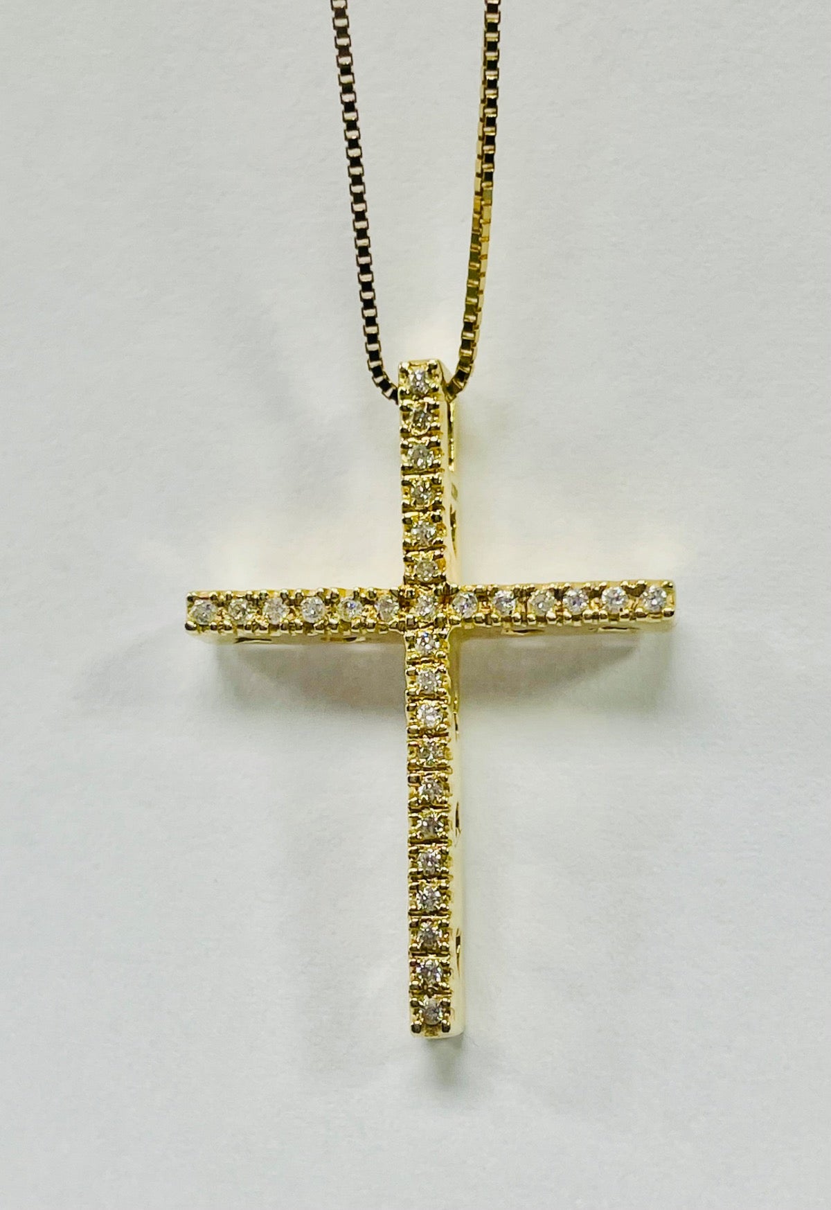 14K Yellow Gold Cross  Pendant with Diamond