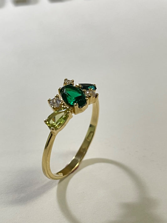 18K Yellow Gold  Ring with CZ