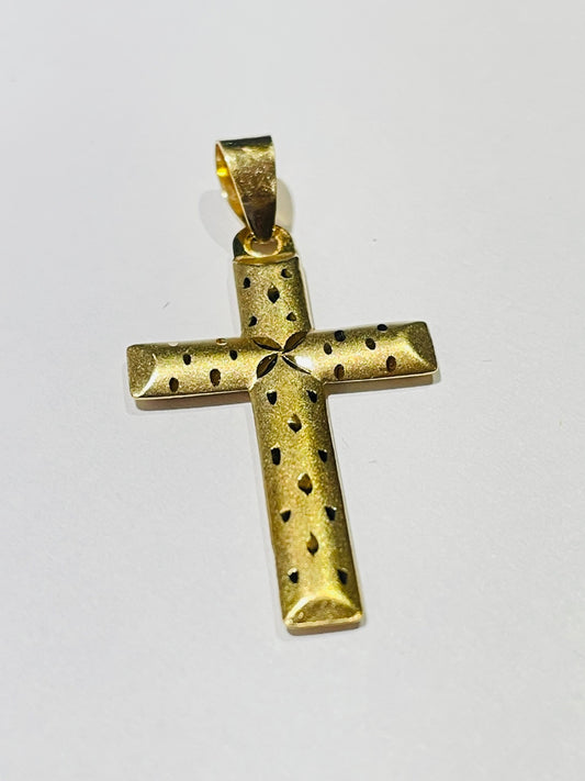 18K Yellow Gold Cross Pendant