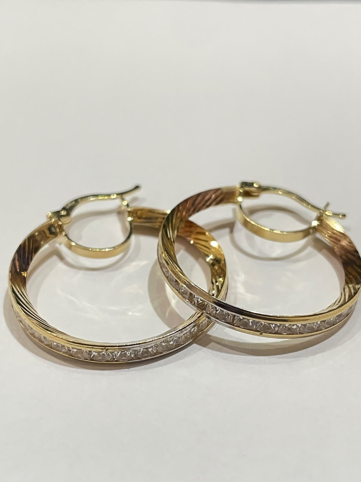 14K Two-Tone Gold Hoop Earring