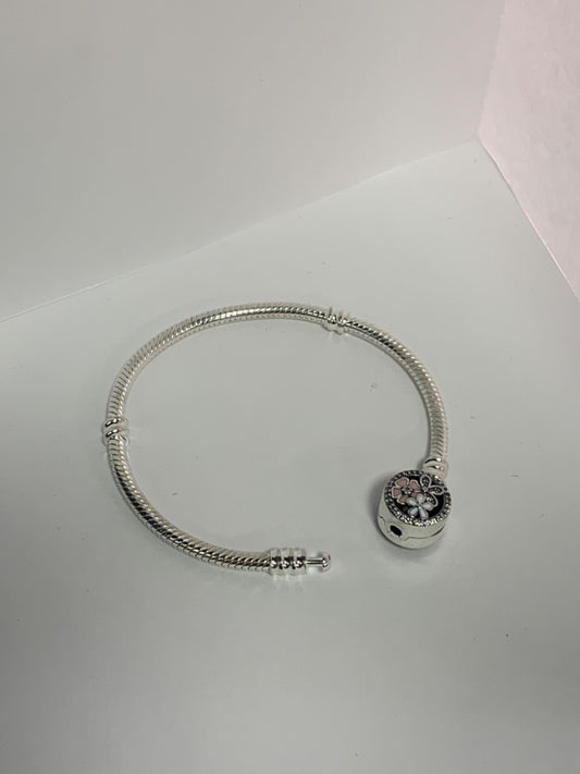 White Silver Charm Bracelet with CZ
