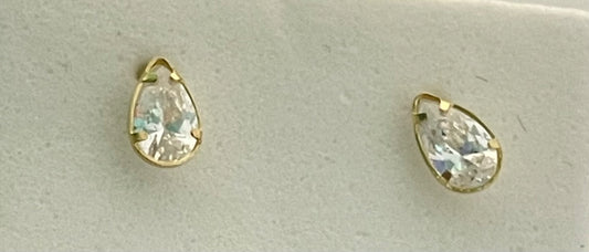 18K Yellow Gold  Earring with CZ